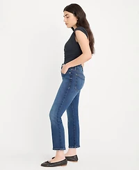 Good American Women's Soft Tech Mid-Rise Straight Jeans