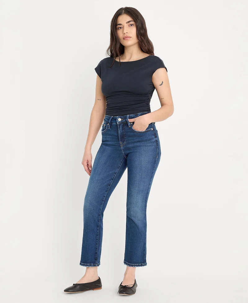 Good American Women's Soft Tech Mid-Rise Straight Jeans