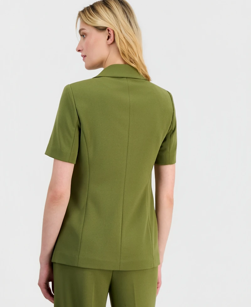 Anne Klein Petite Notch Collar Open-Front Blazer