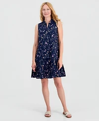 Style & Co Women's Printed Cotton Sleeveless Shirtdress, Macy's Exclusive