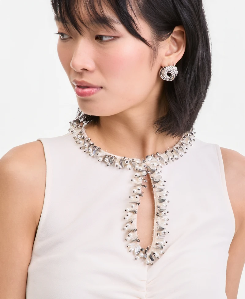 I.n.c. International Concepts Women's Sleeveless Jewelry-Embellished Midi Dress, Macy's Exclusive