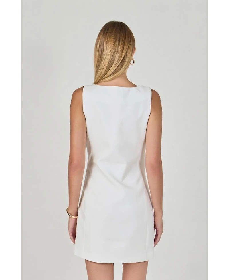 endless rose Women's Bow Cutout Mini Dress