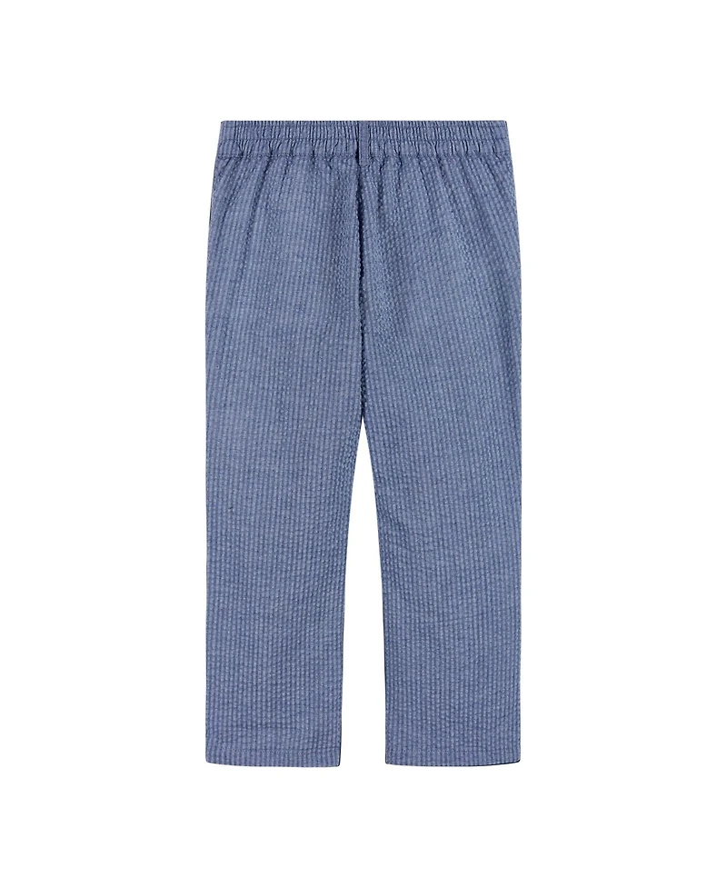 Andy & Evan Toddler Boys and Toddler/Child Blue Pink Seersucker Vest Suit Set