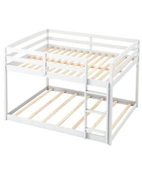 Slickblue Low to Ground Full Over Bunk Bed for Small Spaces Kids Bedroom