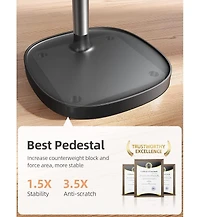 Lisen Adjustable Phone Stand for Desk, Aluminum Cell Phone Holder with Height and Angle Adjustment, Anti-Slip Base, Compatible with iPhone, iPad