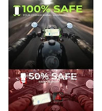 Lisen Bike Phone Holder for Handlebar, Secure Motorcycle and Bicycle Mount, Shockproof Clamp Phone Holder for iPhone, Samsung, Scooter, E-Bike