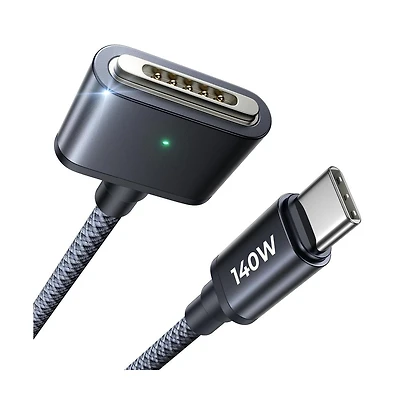 Lisen Usb-c to Magnetic 3 Cable 3.3 ft, 140W Fast Charging Cord for MacBook Charger, Compatible with MacBook Pro and Air, Midnight