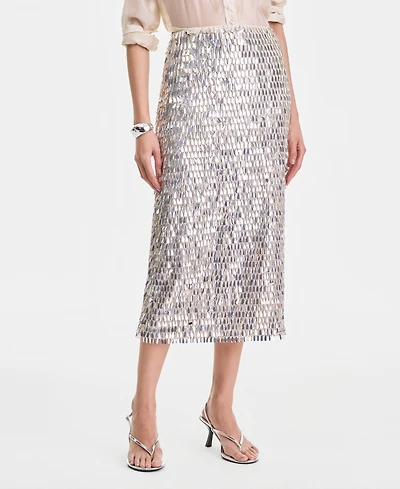 I.n.c. International Concepts Women's Sequin Midi Skirt, Macy's Exclusive