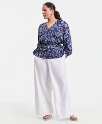 I.n.c. International Concepts Plus Printed Peplum Blouse, Macy's Exclusive