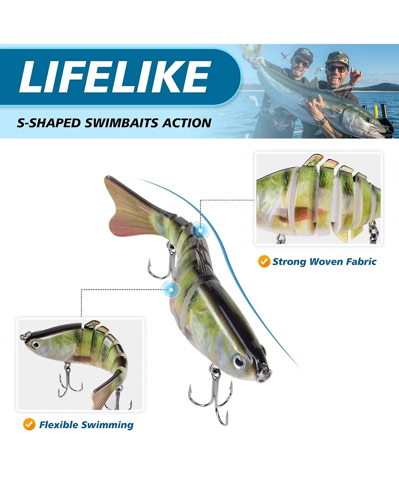 Gnuadz Fishing Lures Multi Jointed Swimbaits Slow Sinking