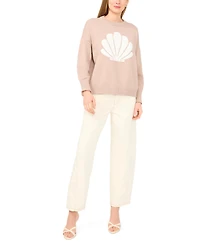 Vince Camuto Women's Shell Motif Crewneck Sweater