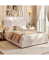 Slickblue Queen Lift Up Storage Bed with Wooden Slat Support