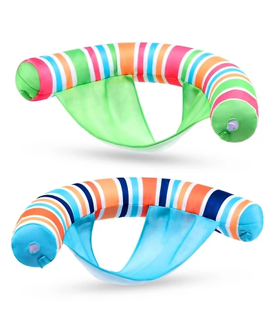 Gnuadz 2 Packs Inflatable Pool Float Chair Sling Fabric Stripes