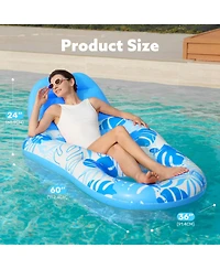 Gnuadz Inflatable Pool Float Lounger Chair with Cup Holders