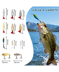 Gnuadz 24-piece Fishing Lure Kit Bass Lures Tackle Box Gift