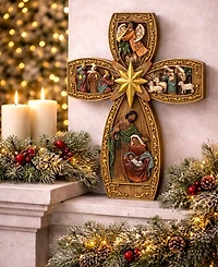 Napco 12.25" African American Ornate Cross with Holy Family