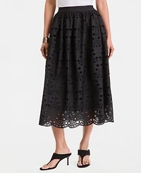 I.n.c. International Concepts Women's Eyelet Midi Skirt, Macy's Exclusive