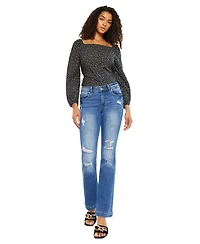 KanCan Women's Bernadette Mid Rise Bootcut Jeans