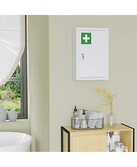 kleankin Wall Medicine Cabinet with Lock, Lockable Wall Cabinet