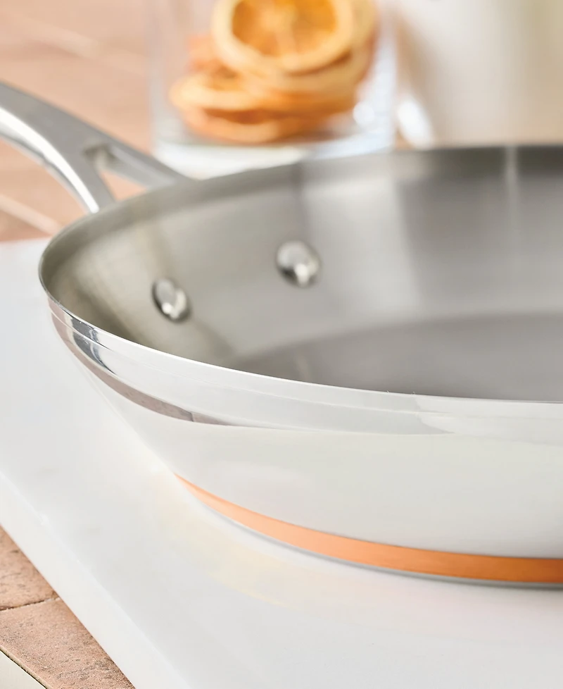 Anolon Nouvelle Copper Stainless Steel 12" French Skillet & Lid