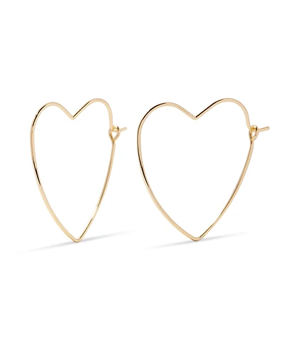 brook & york Gold-Tone Plated Sandy Heart Hoop Earrings