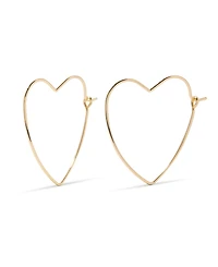 brook & york Gold-Tone Plated Sandy Heart Hoop Earrings