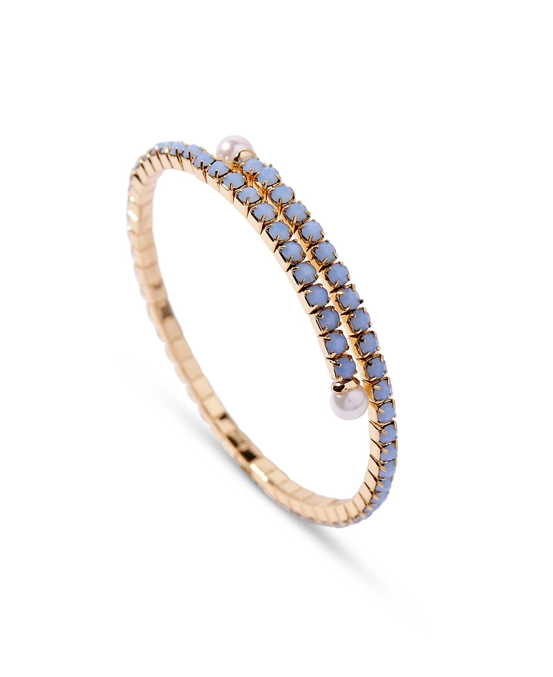 brook & york Gold-Tone Plated Isabella Opal Coil Tennis Bracelet