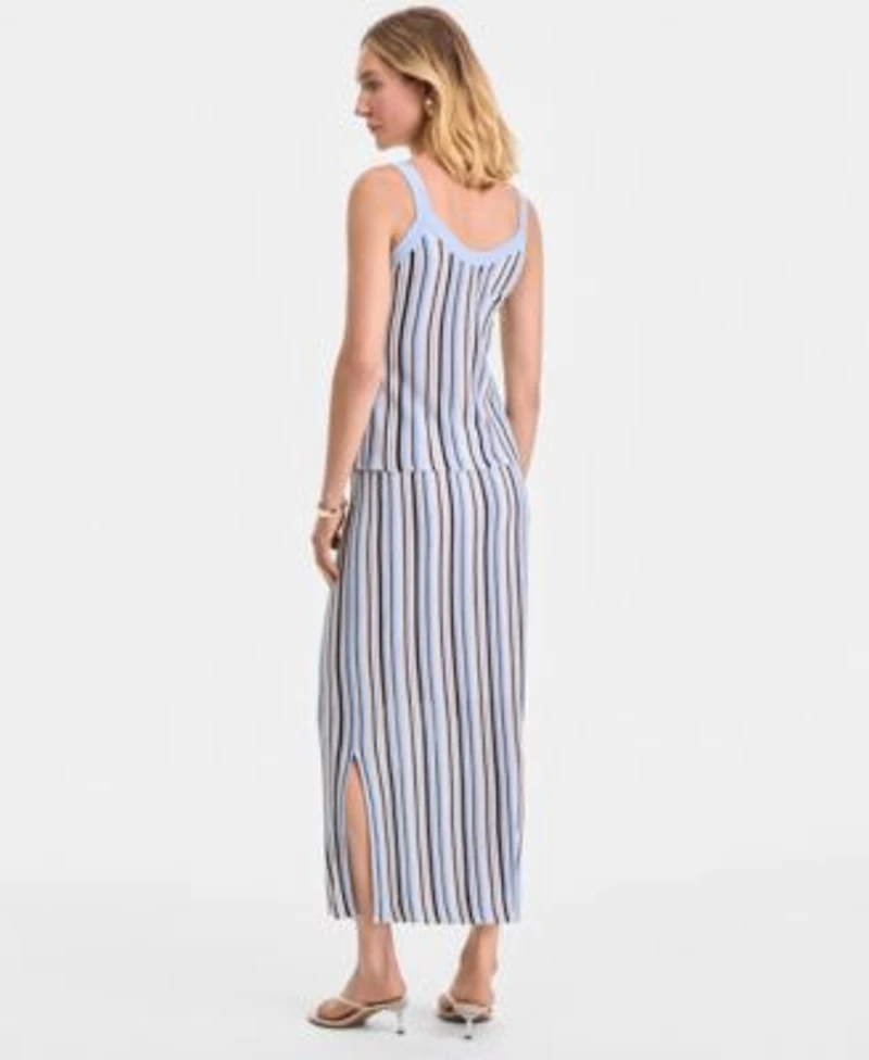 I.N.C. International Concepts Womens Multi Stripe Sweater Tank Skirt Macys Exclusive