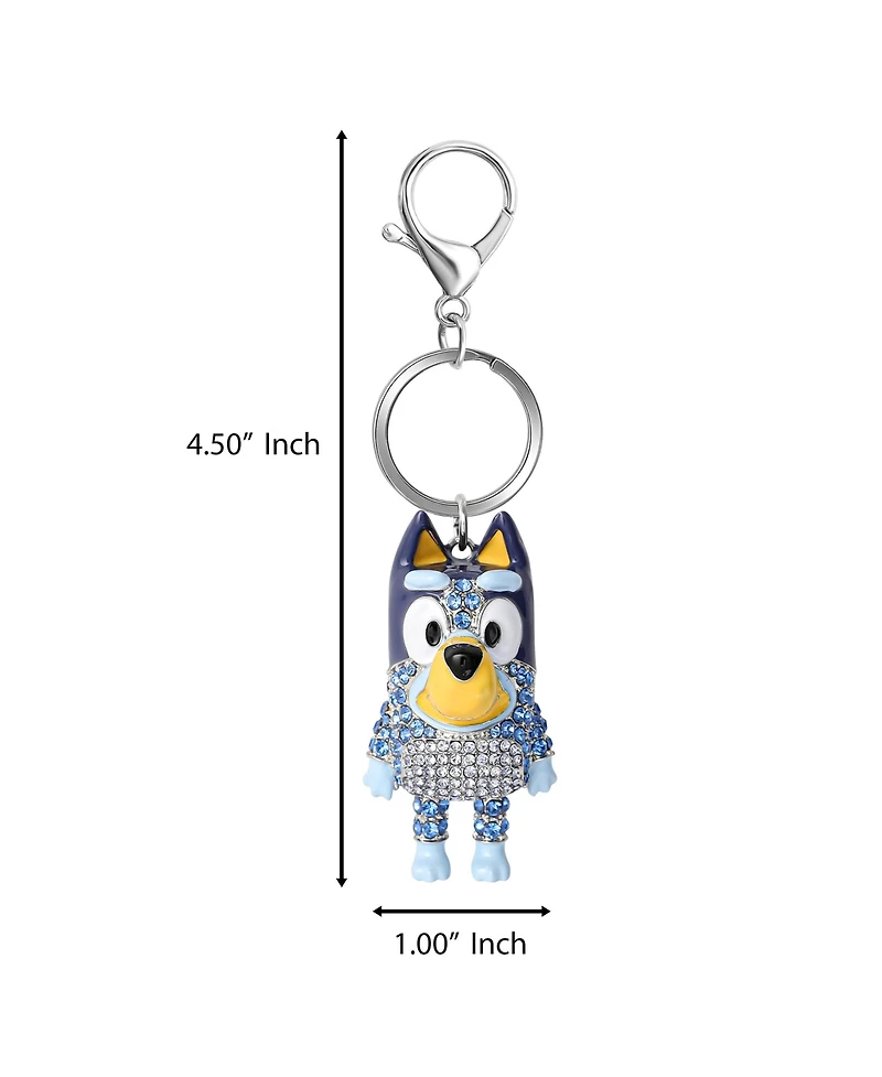 Bluey Bag Charm Pave Crystal, Official License Charm Keychain with Lobster Clip