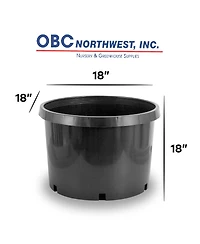 Pro Cal 10 Gallon Premium Nursery Black Plastic Planter Garden Grow Pots, 5 Pack