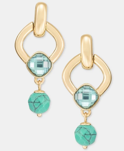 Anne Klein Stone & Bead Drop Earrings
