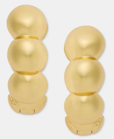 Anne Klein Small Half-Dome Huggie Hoop Earrings, 0.6"