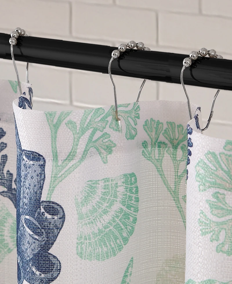 Creative Home Ideas In The Reef 13-Pc. Fabric Shower Curtain Set