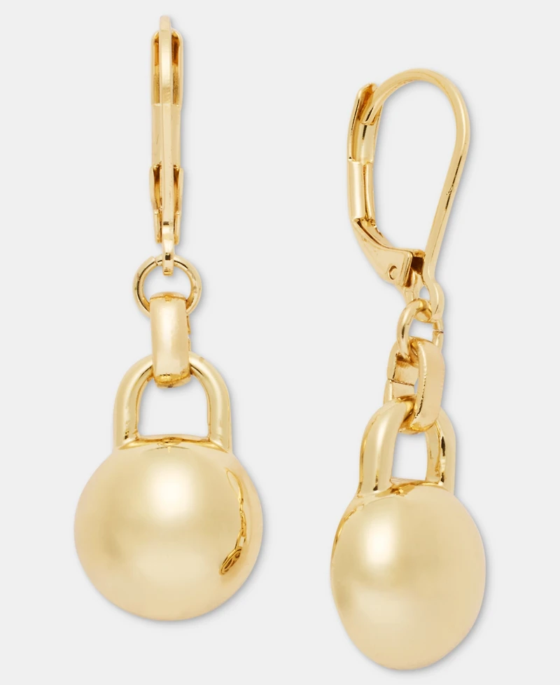 Anne Klein Gold-Tone Half Dome Ball Drop Earrings