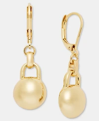 Anne Klein Gold-Tone Half Dome Ball Drop Earrings