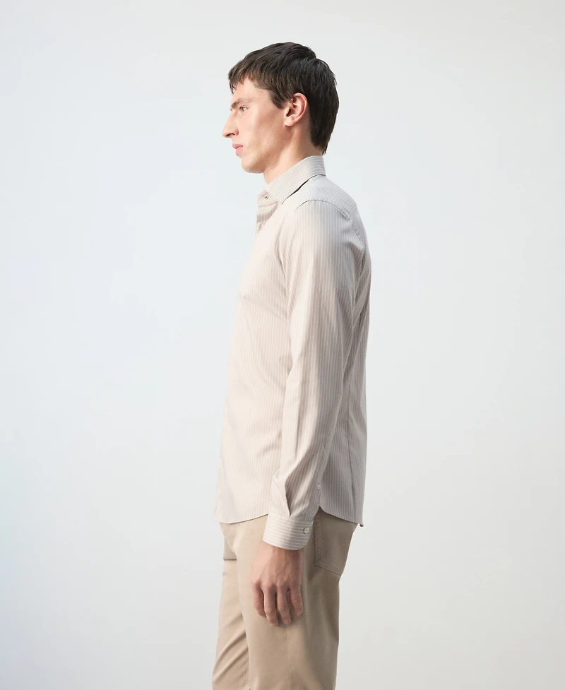 Mango Men's Slim Fit Striped Cotton Shirt