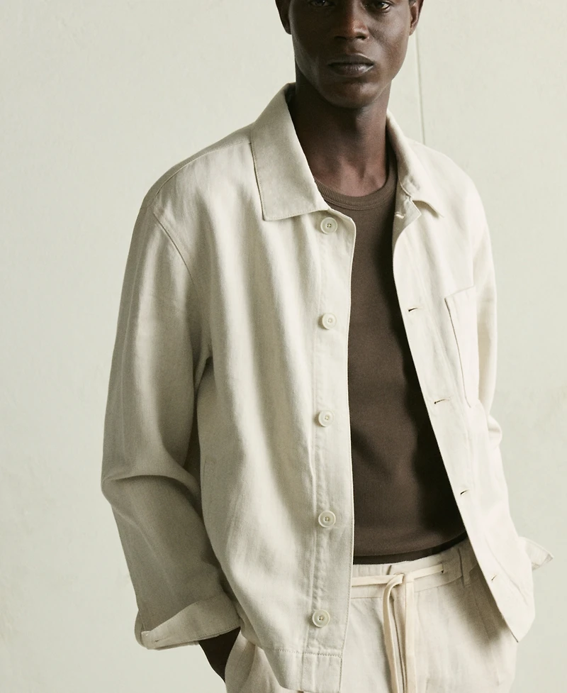 Mango Men's Cotton-Linen Denim Jacket