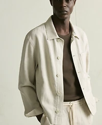 Mango Men's Cotton-Linen Denim Jacket