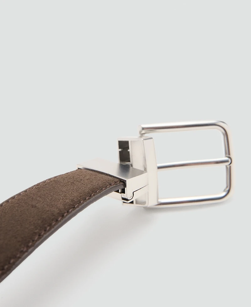 Mango Men's Buckle Leather Belt