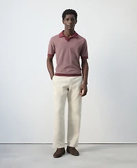 Mango Men's Combined Knit Polo Shirt