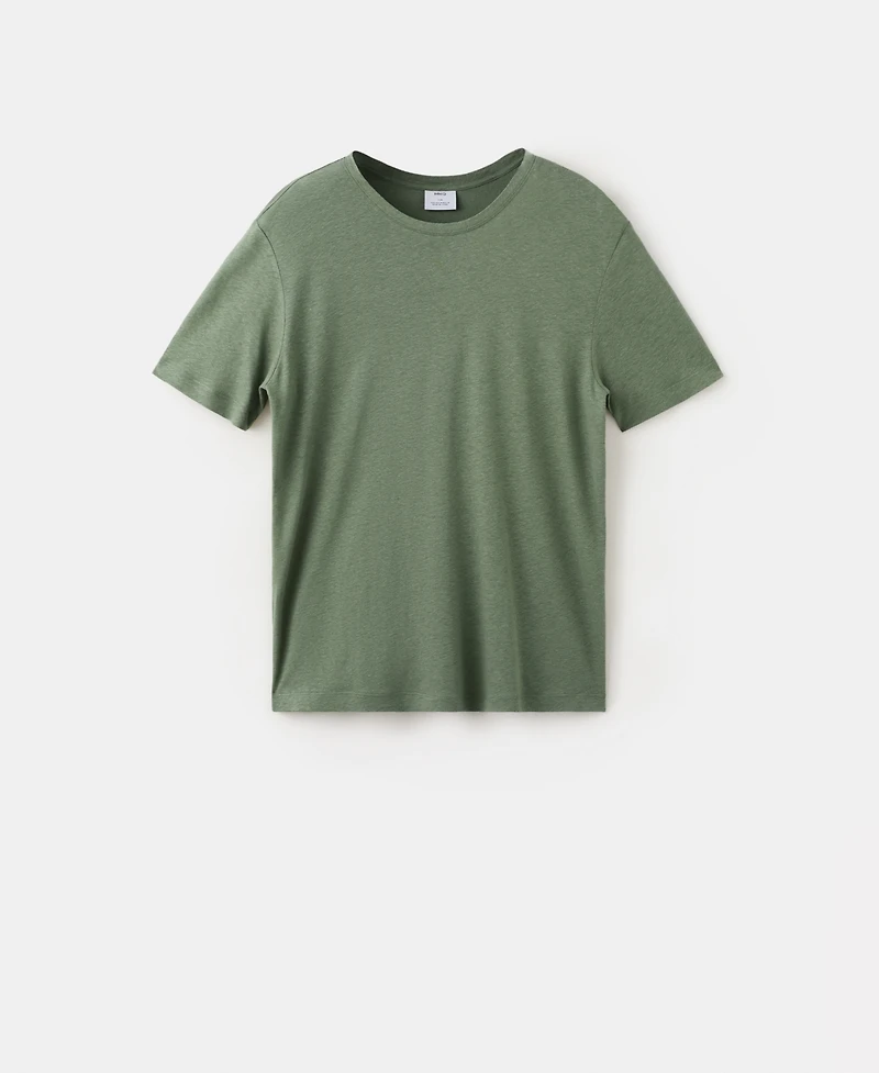 Mango Men's Linen Slim-Fit T-Shirt