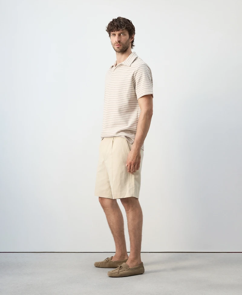 Mango Men's Regular-Fit Textured Striped Polo