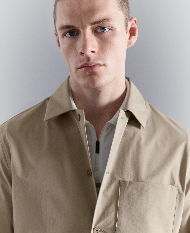 Mango Men's Non-Iron Pocket Overshirt