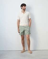 Mango Men's Drawstring Printed Swimsuit