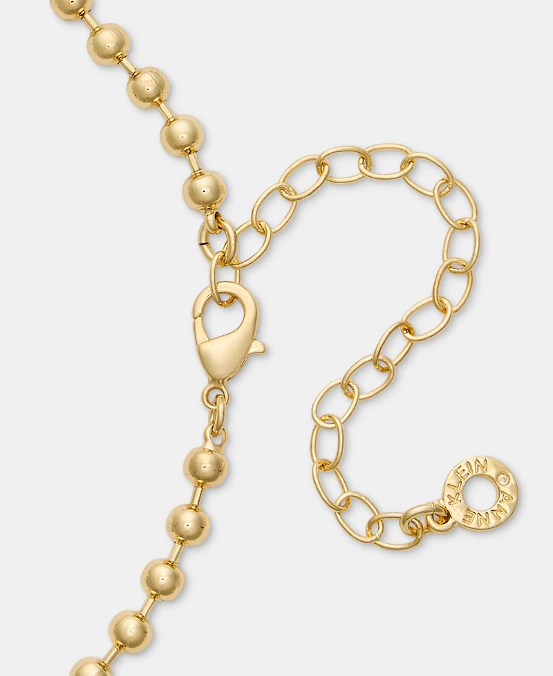 Anne Klein Gold-Tone 42" Metal Lentil Beaded Strandage Necklace