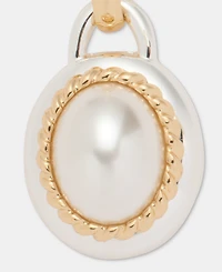 Anne Klein Two-Tone Roping Faux-Pearl Drama Drop Earrings