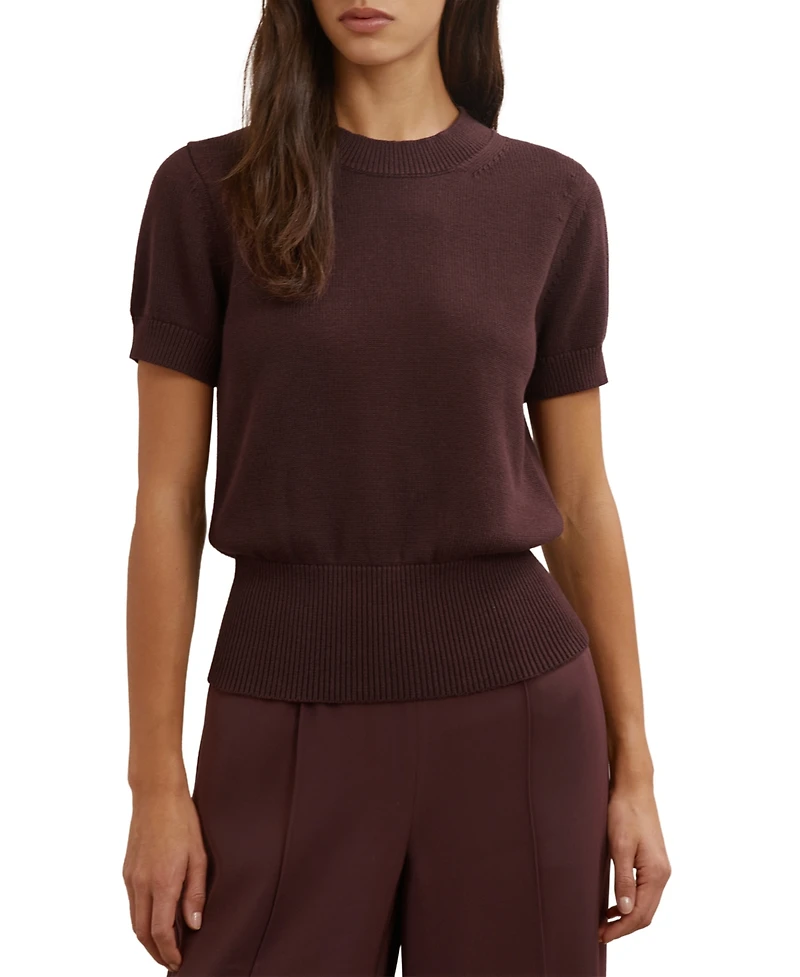 Reiss Women's Cotton And Wool Crew-Neck Top