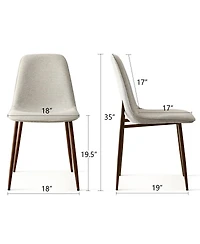 Maison Boucle '19.5" Seat Height Upholstered Fabric Dining Side Chairs, Set of 4