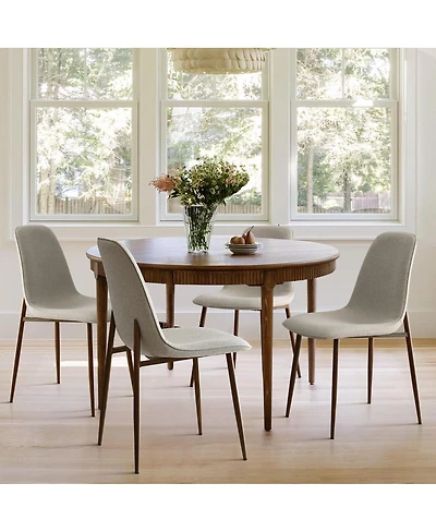 Maison Boucle '19.5" Seat Height Upholstered Fabric Dining Side Chairs, Set of 4