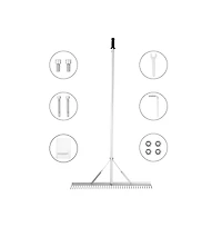 Sugift 36 inch Aluminum Landscape Rake Lake Weed Rake with Telescoping Handle